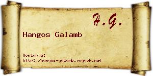 Hangos Galamb névjegykártya